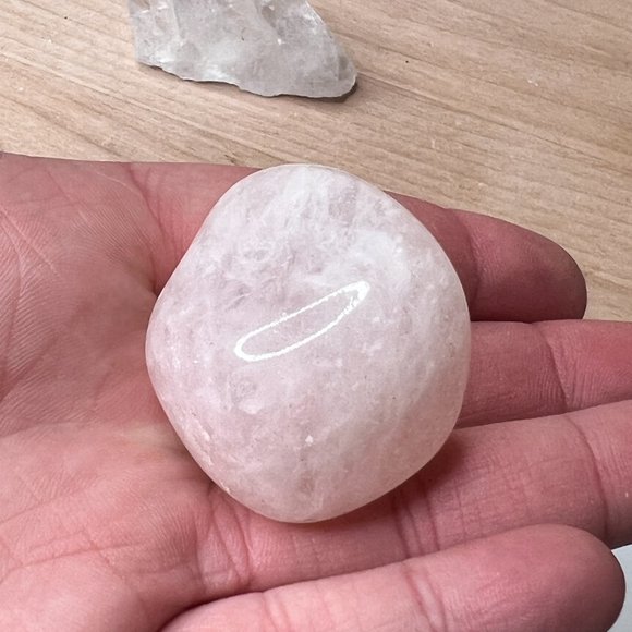 Rose Quartz and Clear Quartz Crystal Bundle - Calming Pocket Crystal Gift Set - Picture 4 of 16